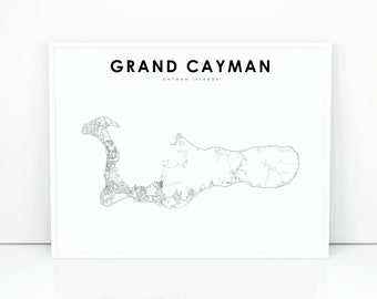 Cayman islands map Etsy graphic about Printable Map of Grand Cayman identify Cayman islands map Etsy